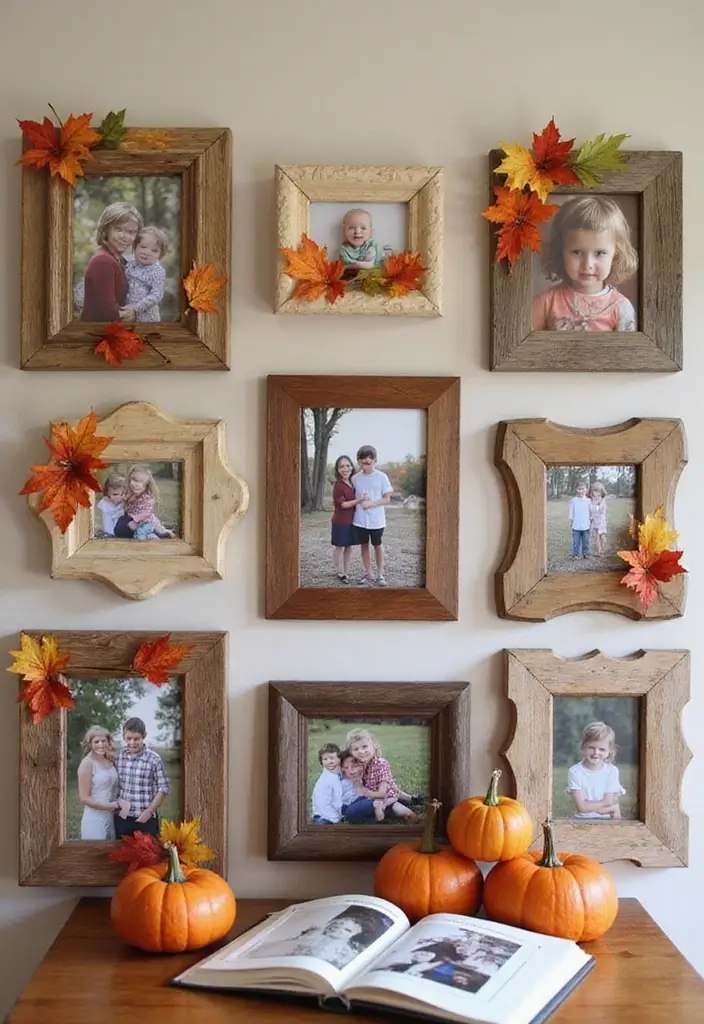 20 Stunning DIY Autumn Crafts for a Cozy Home on a Budget! - 13. Fall-Themed Picture Frames