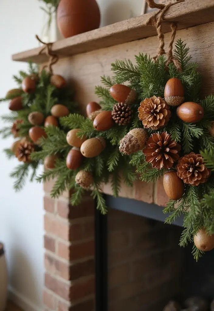 20 Stunning DIY Autumn Crafts for a Cozy Home on a Budget! - 4. Acorn and Pine Cone Garland