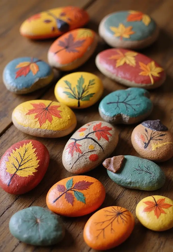 20 Stunning DIY Autumn Crafts for a Cozy Home on a Budget! - 6. Painted Rocks for Fall Decor