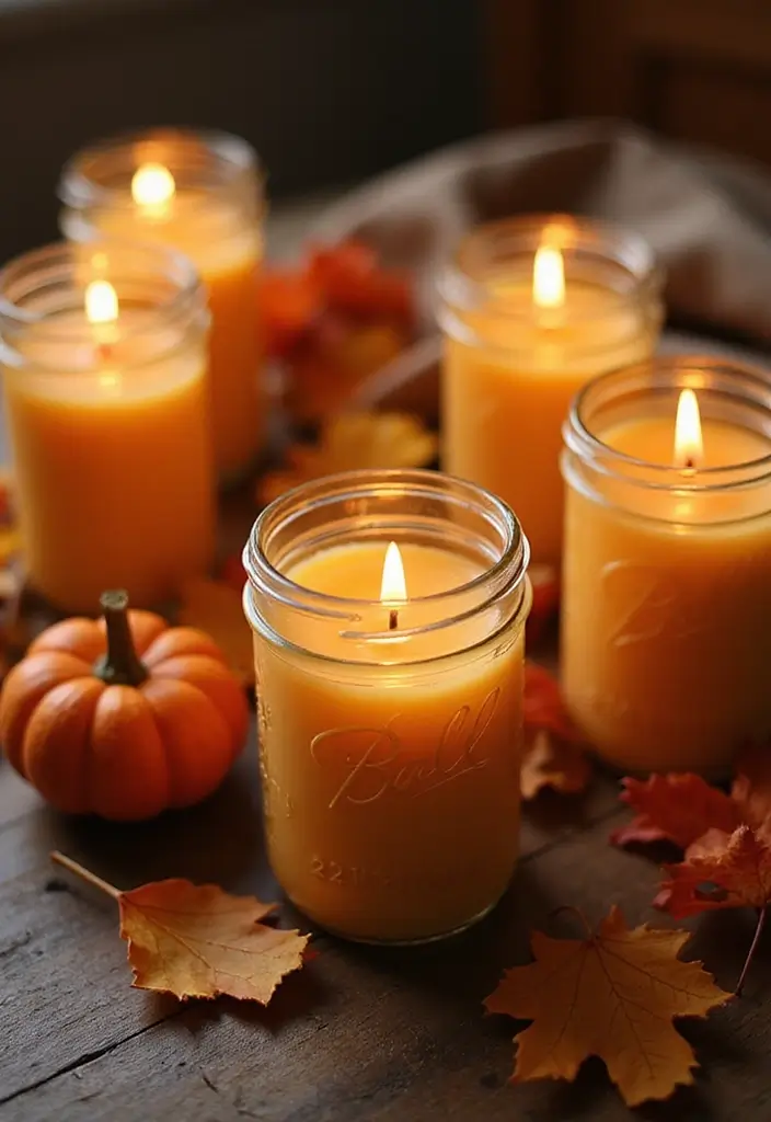 20 Stunning DIY Autumn Crafts for a Cozy Home on a Budget! - 7. DIY Fall-Scented Candles