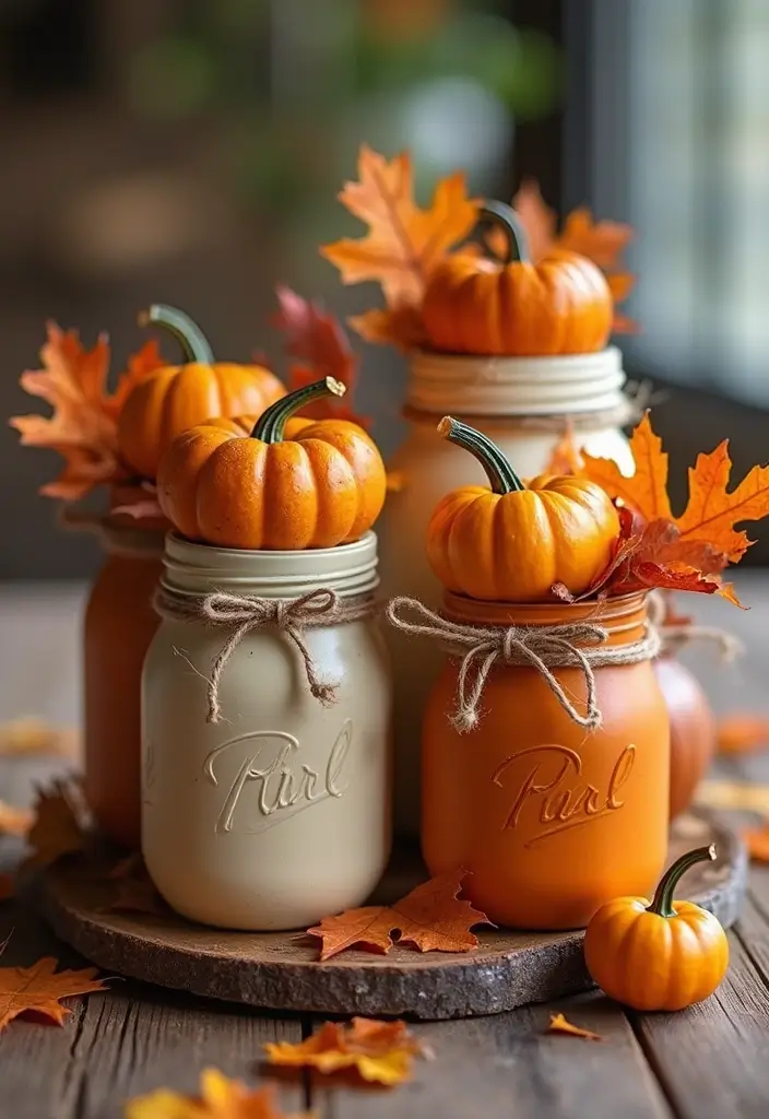 20 Stunning DIY Autumn Crafts for a Cozy Home on a Budget! - 8. Recycled Fall Jars