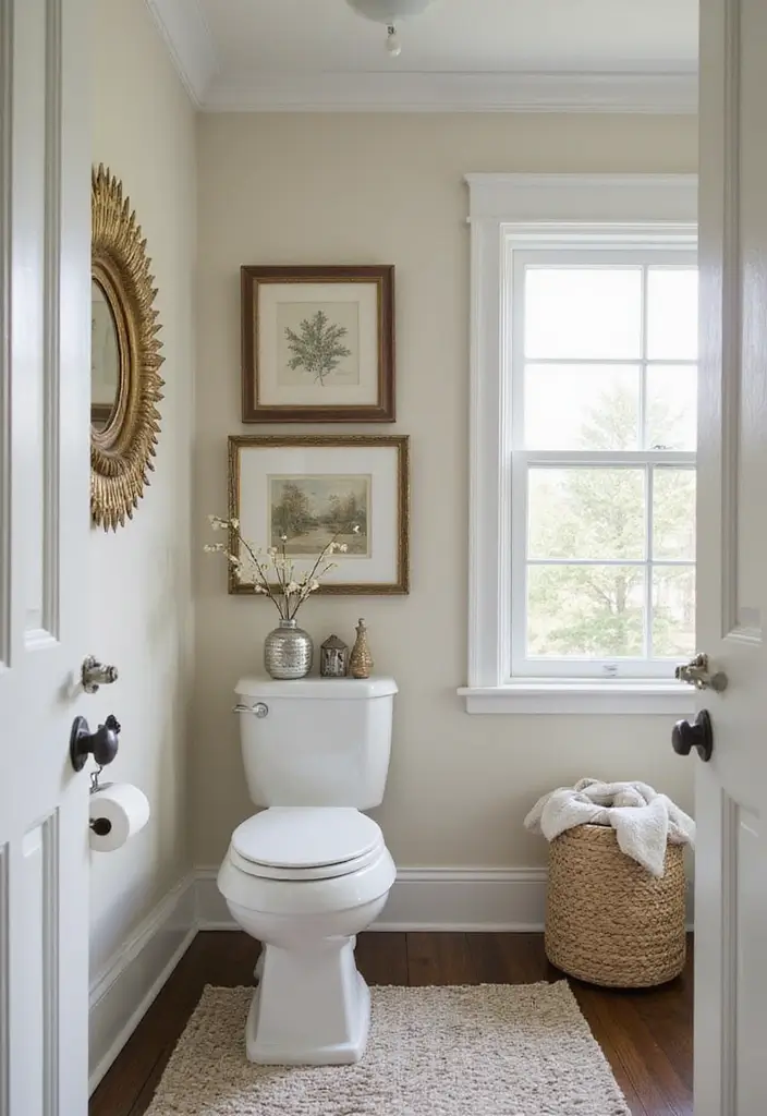 21 Dazzling Powder Room Designs That'll Transform Your Tiny Space into a Stylish Oasis! - 12. Artistic Accent Pieces