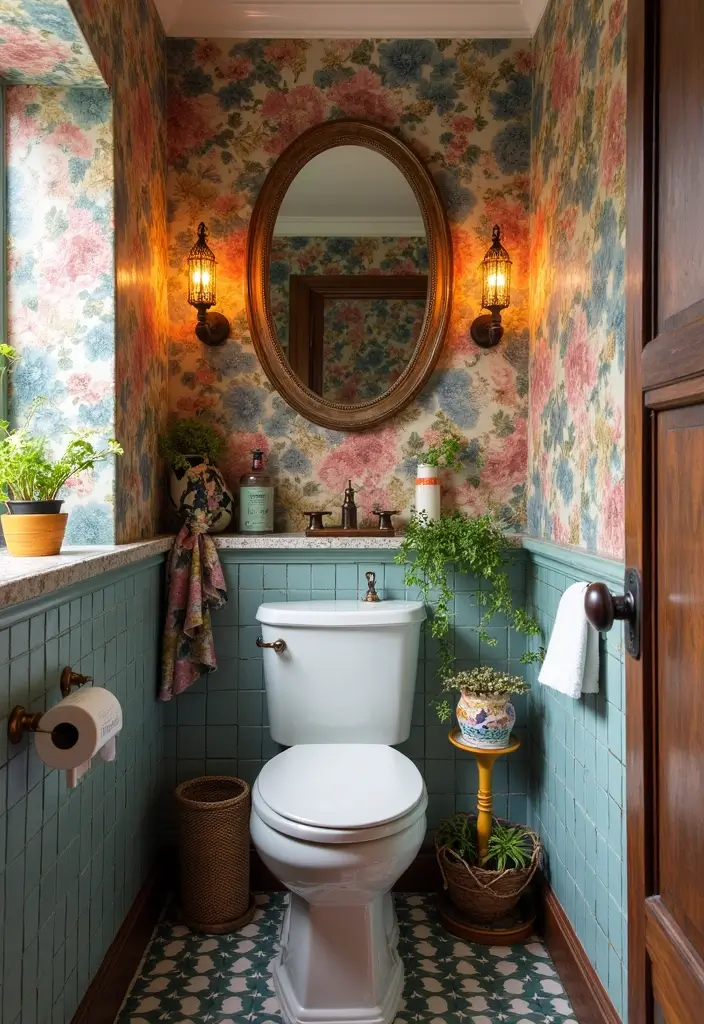 21 Dazzling Powder Room Designs That'll Transform Your Tiny Space into a Stylish Oasis! - 15. Eclectic Mix