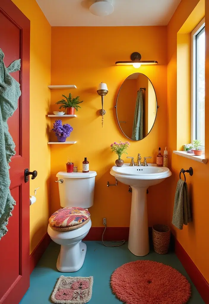 21 Dazzling Powder Room Designs That'll Transform Your Tiny Space into a Stylish Oasis! - 4. A Splash of Color