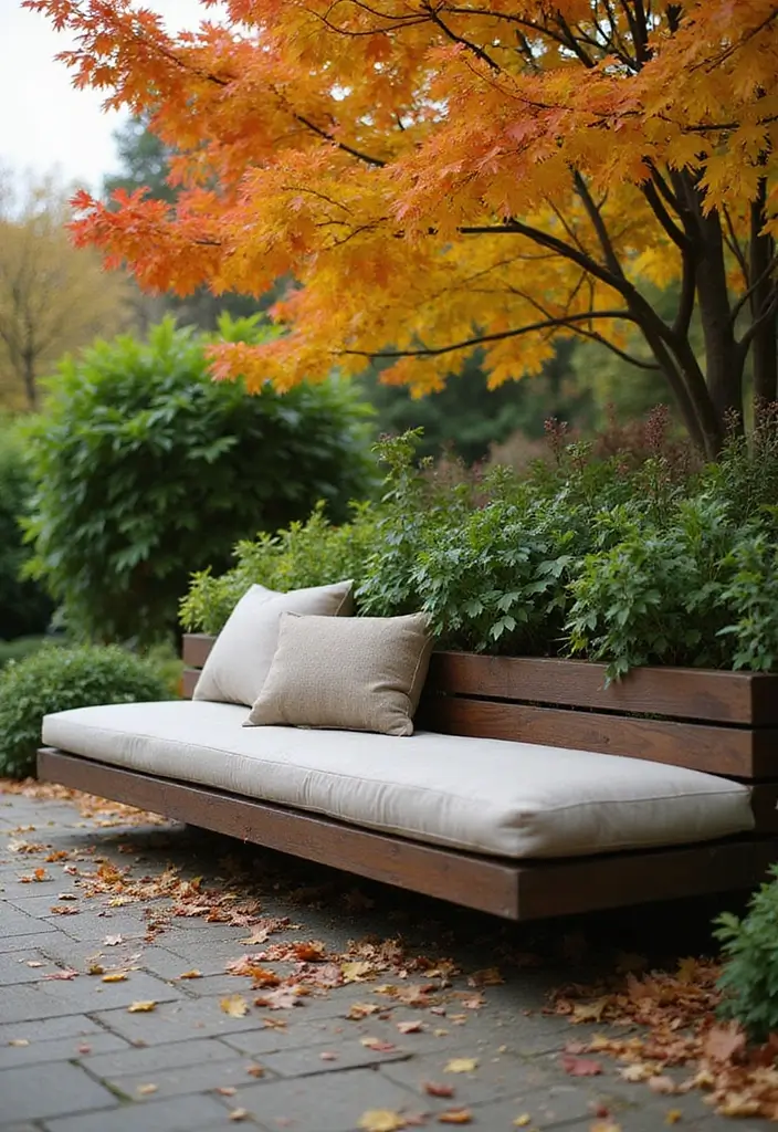21 Minimalist Outdoor Furniture Ideas Perfect for Your Autumn Garden Oasis! - 12. Floating Planter Benches
