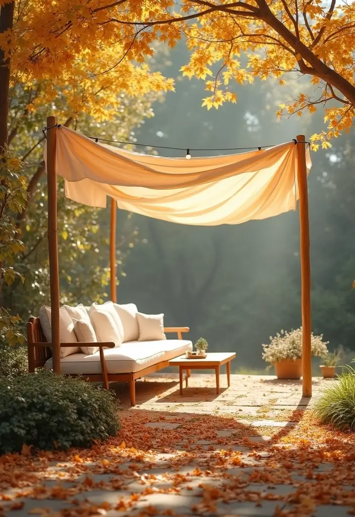 21 Minimalist Outdoor Furniture Ideas Perfect for Your Autumn Garden Oasis! - 13. Sunshade Canopies