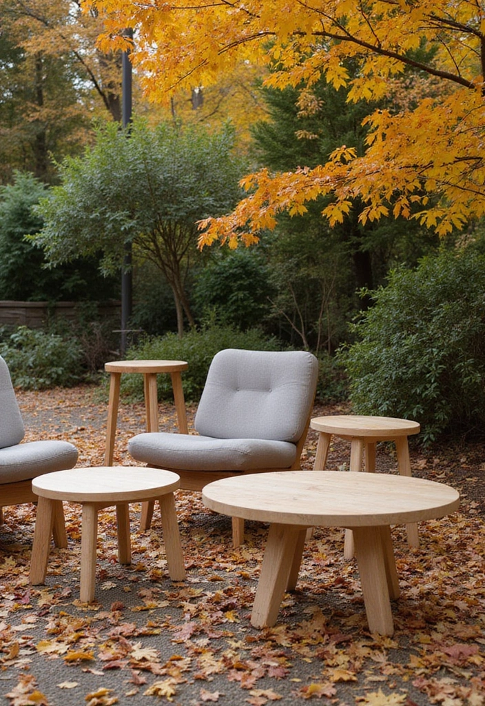 21 Minimalist Outdoor Furniture Ideas Perfect for Your Autumn Garden Oasis! - 18. Simple Side Tables