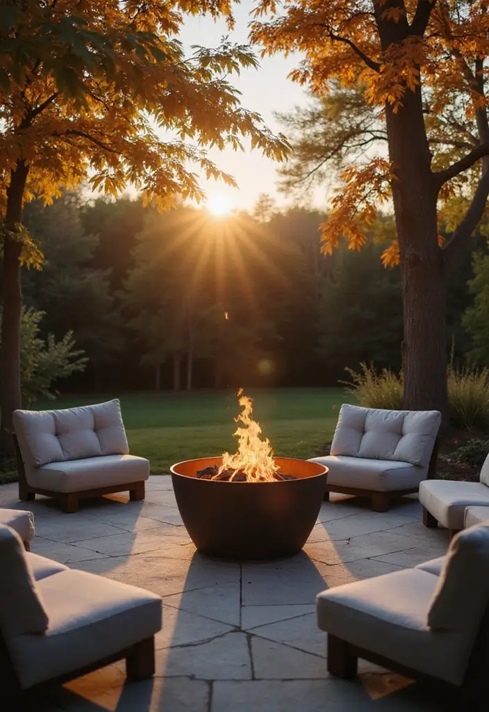 21 Minimalist Outdoor Furniture Ideas Perfect for Your Autumn Garden Oasis! - 2. Minimalist Metal Fire Pit