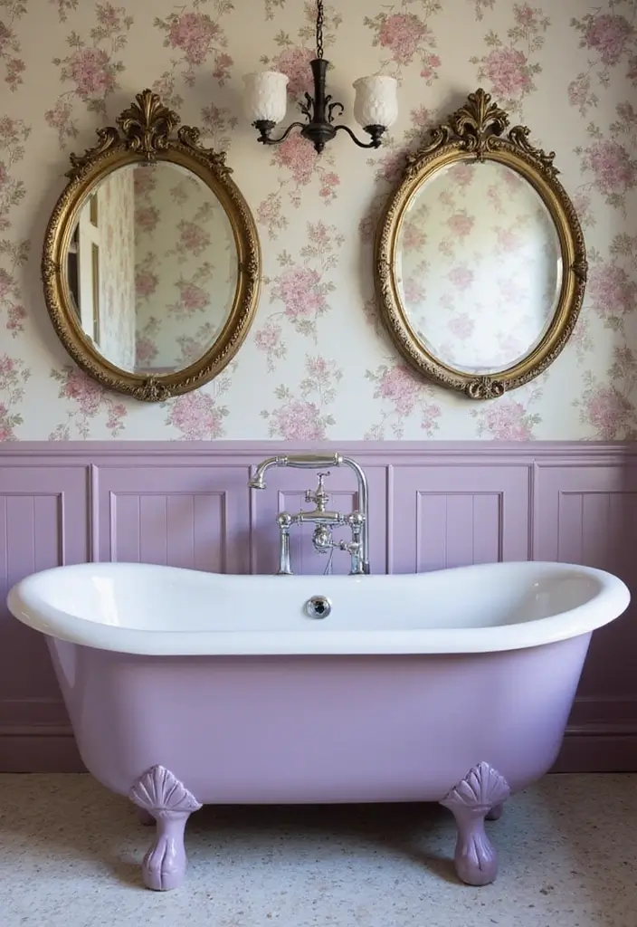 21 Purple Bathroom Inspirations That Will Make Your Space Pop (Don't Miss #9!) - 4. Violet Vintage
