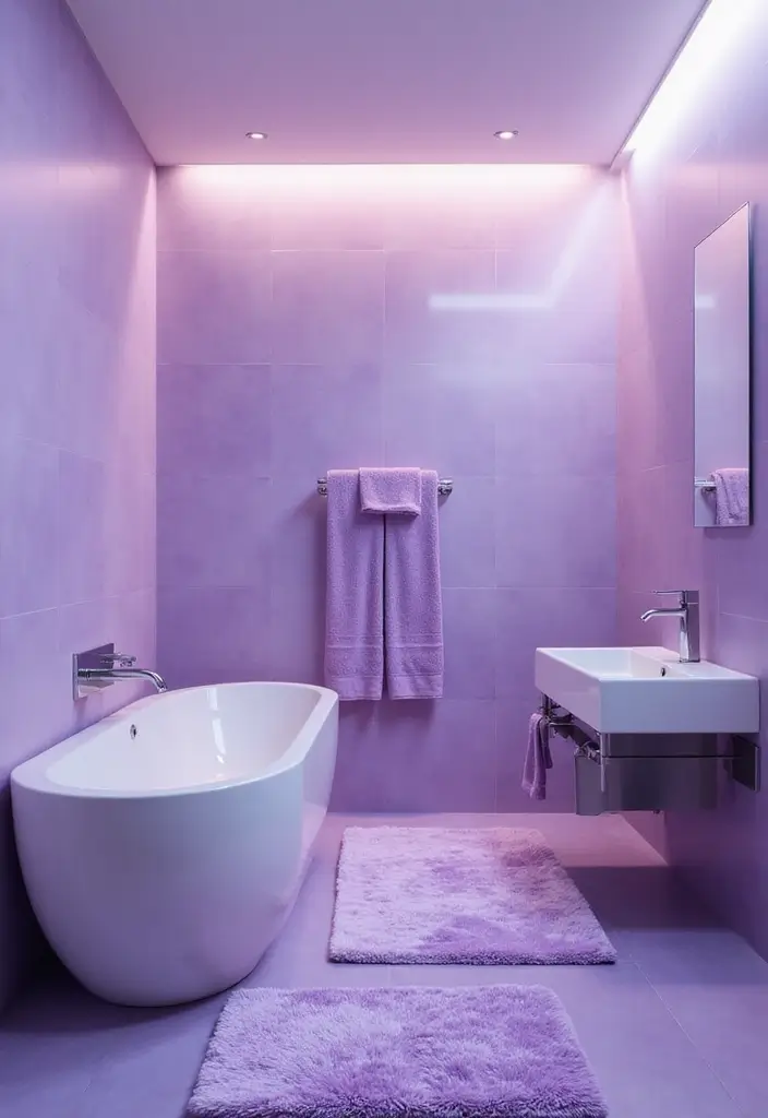 21 Purple Bathroom Inspirations That Will Make Your Space Pop (Don't Miss #9!) - 5. Ombre Bliss