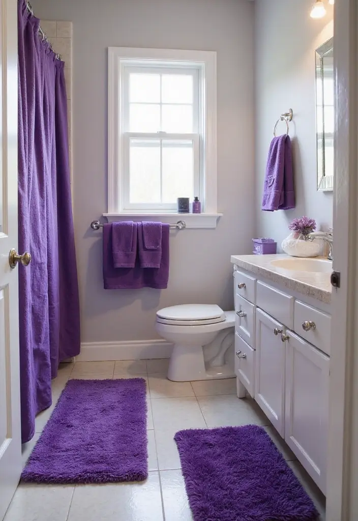 21 Purple Bathroom Inspirations That Will Make Your Space Pop (Don't Miss #9!) - 6. Purple Accents