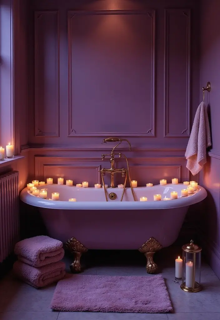 21 Purple Bathroom Inspirations That Will Make Your Space Pop (Don't Miss #9!) - 8. Romantic Purple