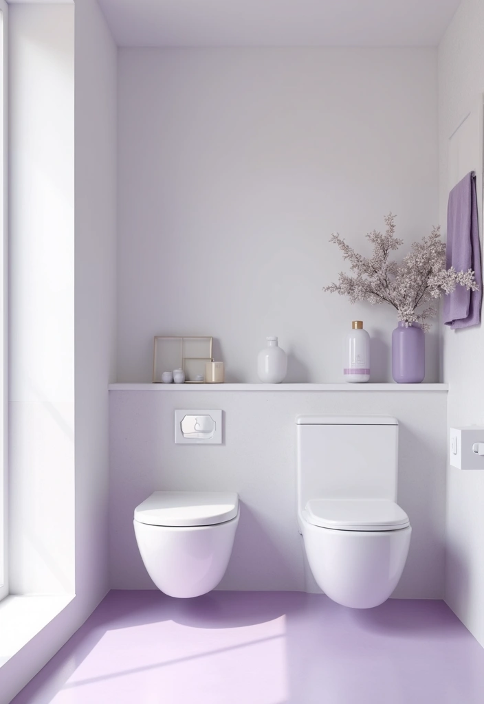 21 Purple Bathroom Inspirations That Will Make Your Space Pop (Don't Miss #9!) - 9. Minimalist Purple