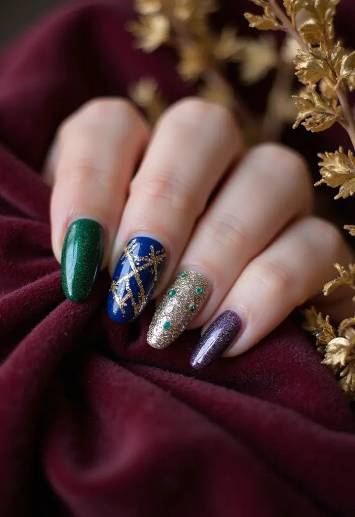 25 Fall Nail Inspiration Ideas That Will Make You Excited for Autumn! (#19 Is a Must-See!) - 10. Glittering Gold Accents