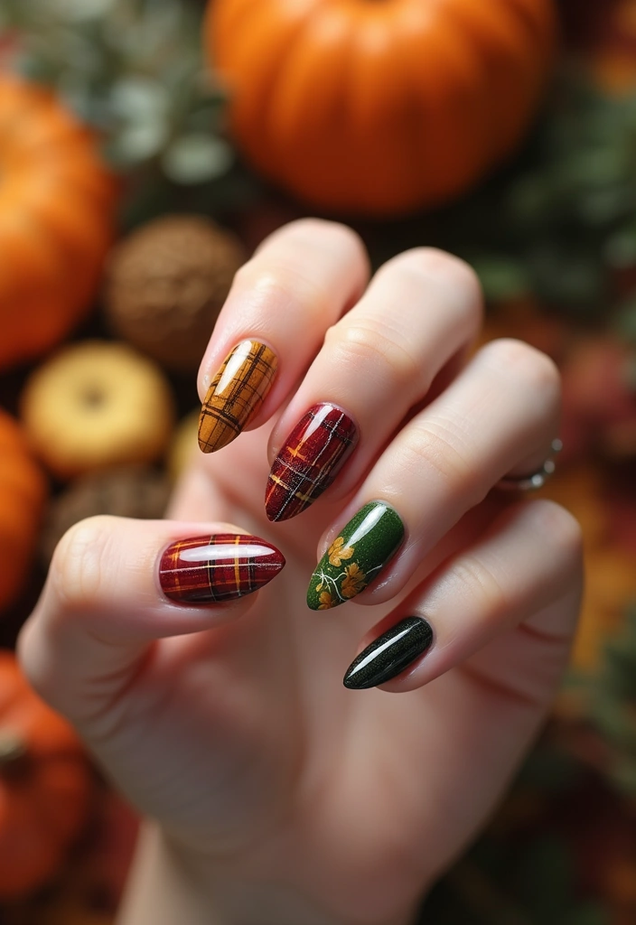 25 Fall Nail Inspiration Ideas That Will Make You Excited for Autumn! (#19 Is a Must-See!) - 13. Autumn Mix and Match
