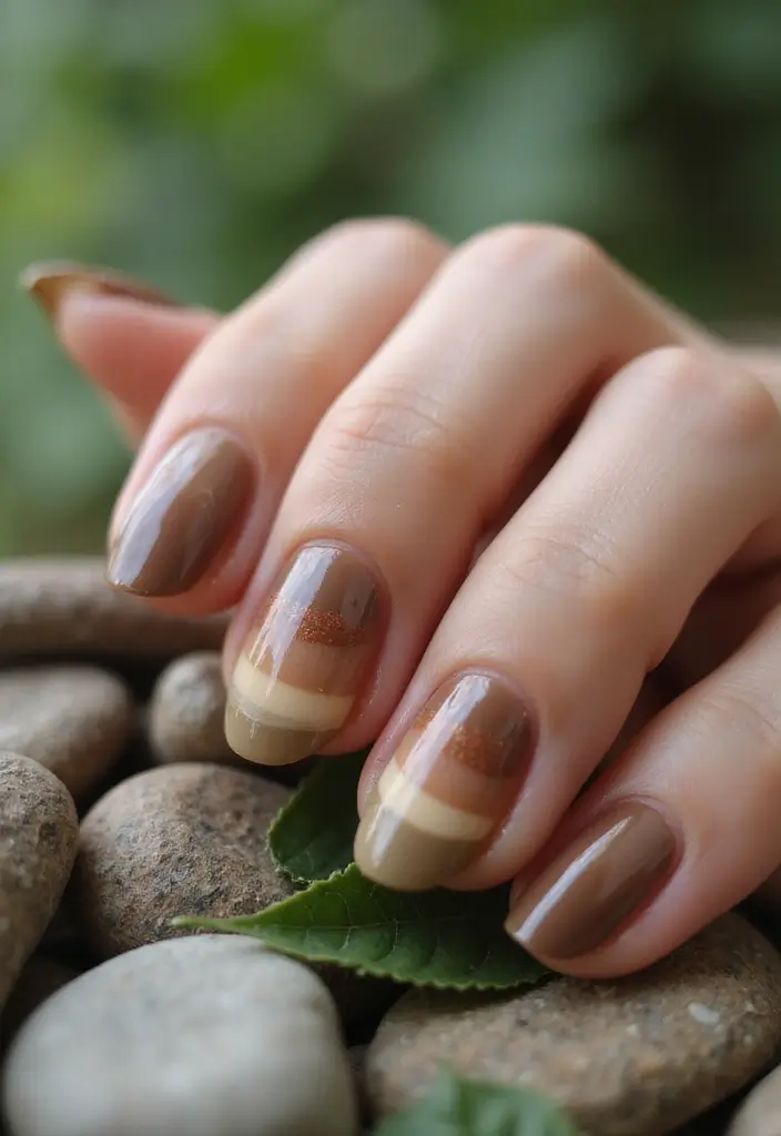 25 Fall Nail Inspiration Ideas That Will Make You Excited for Autumn! (#19 Is a Must-See!) - 20. Layered Earth Tones