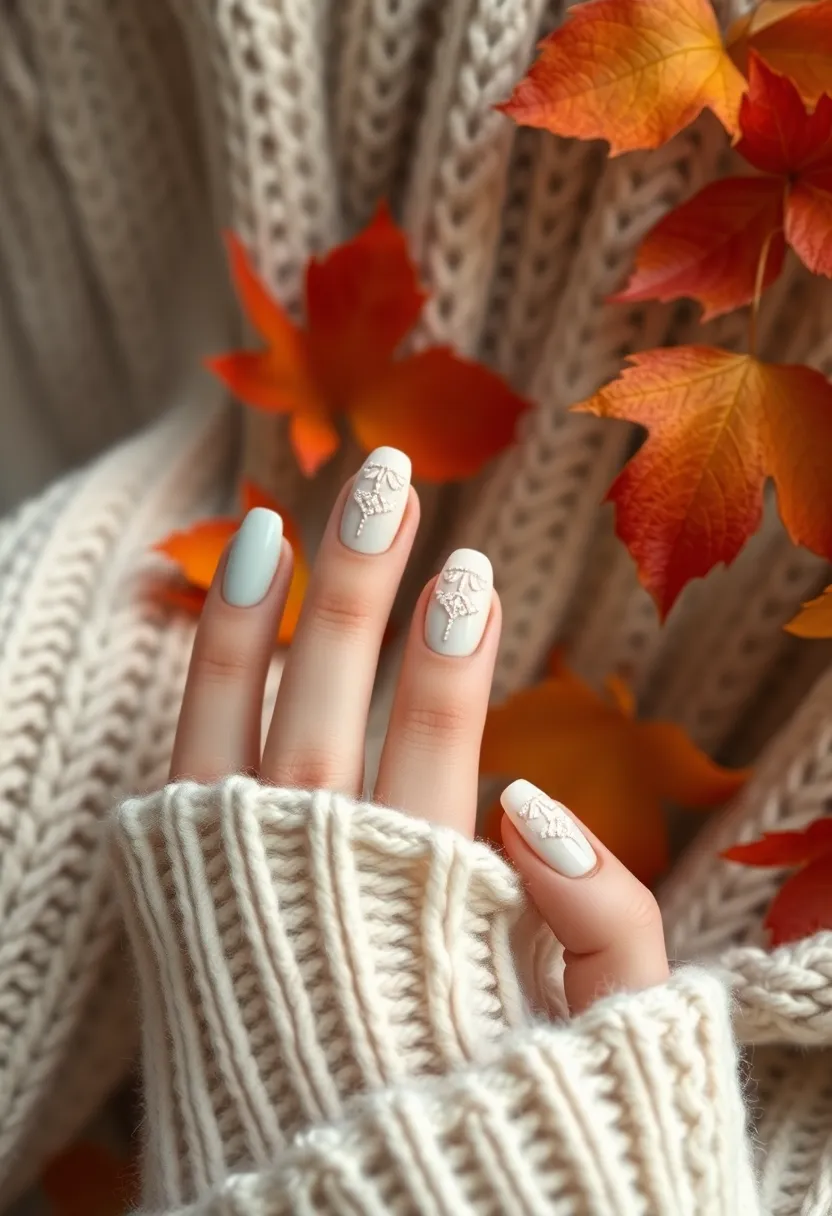 25 Fall Nail Inspiration Ideas That Will Make You Excited for Autumn! (#19 Is a Must-See!) - 25. Cozy Sweater Vibes