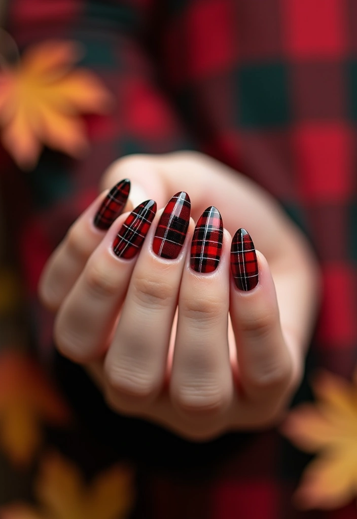 25 Fall Nail Inspiration Ideas That Will Make You Excited for Autumn! (#19 Is a Must-See!) - 5. Plaid Patterns