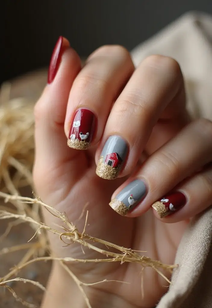25 Fall Nail Inspiration Ideas That Will Make You Excited for Autumn! (#19 Is a Must-See!) - 8. Rustic Farmhouse Chic