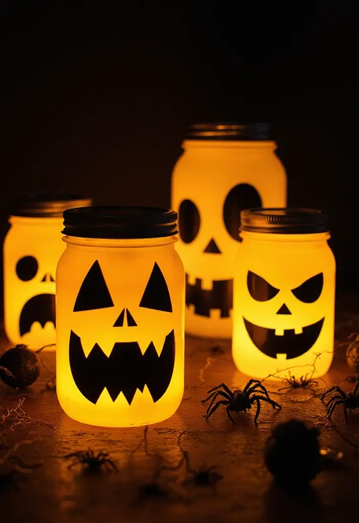 25 Spooktacular Halloween Decorations You Can DIY (Number 13 Will Shock You!) - 1. Creepy Mason Jar Lanterns