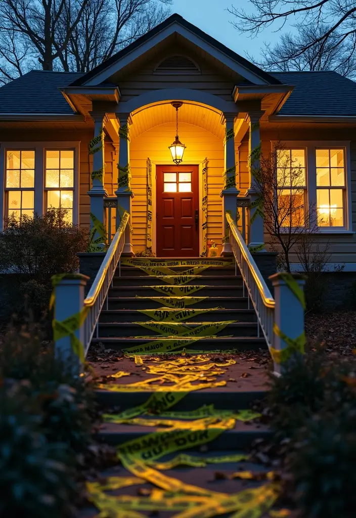 25 Spooktacular Halloween Decorations You Can DIY (Number 13 Will Shock You!) - 12. Caution Tape Decor