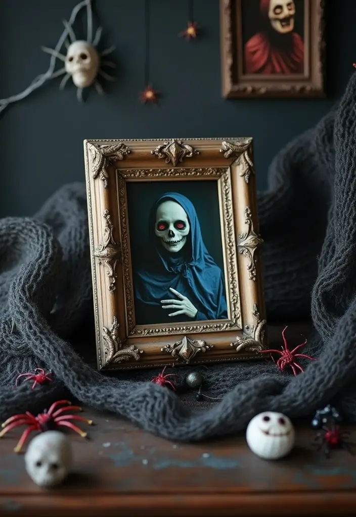25 Spooktacular Halloween Decorations You Can DIY (Number 13 Will Shock You!) - 19. Scary Photo Frames
