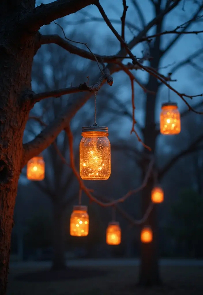 25 Spooktacular Halloween Decorations You Can DIY (Number 13 Will Shock You!) - 23. Eerie Lanterns Hanging from Trees