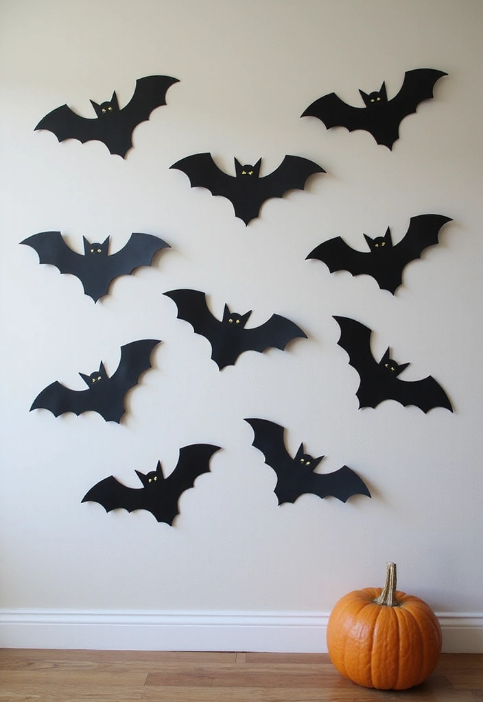 25 Spooktacular Halloween Decorations You Can DIY (Number 13 Will Shock You!) - 25. Whimsical Bat Wall Art
