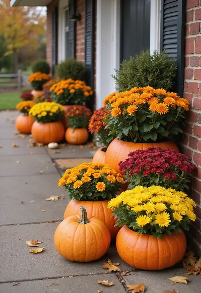 25 Spooktacular Halloween Decorations You Can DIY (Number 13 Will Shock You!) - 3. Pumpkin Planters